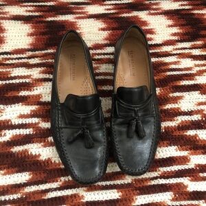 FLORSHEIM Men's Black Leather Tassel Slip on Loafers Dress Shoes Size 10.5 D